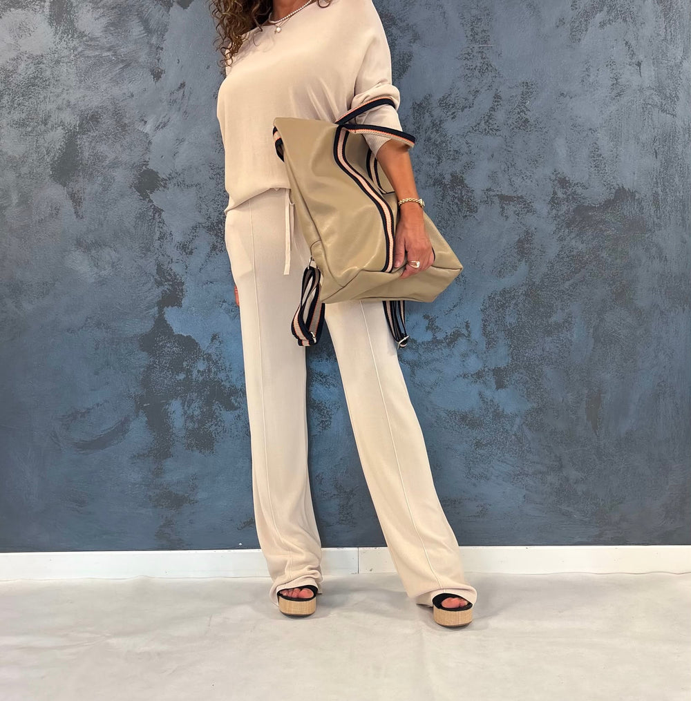 ZAINO IN PELLE RIGHE