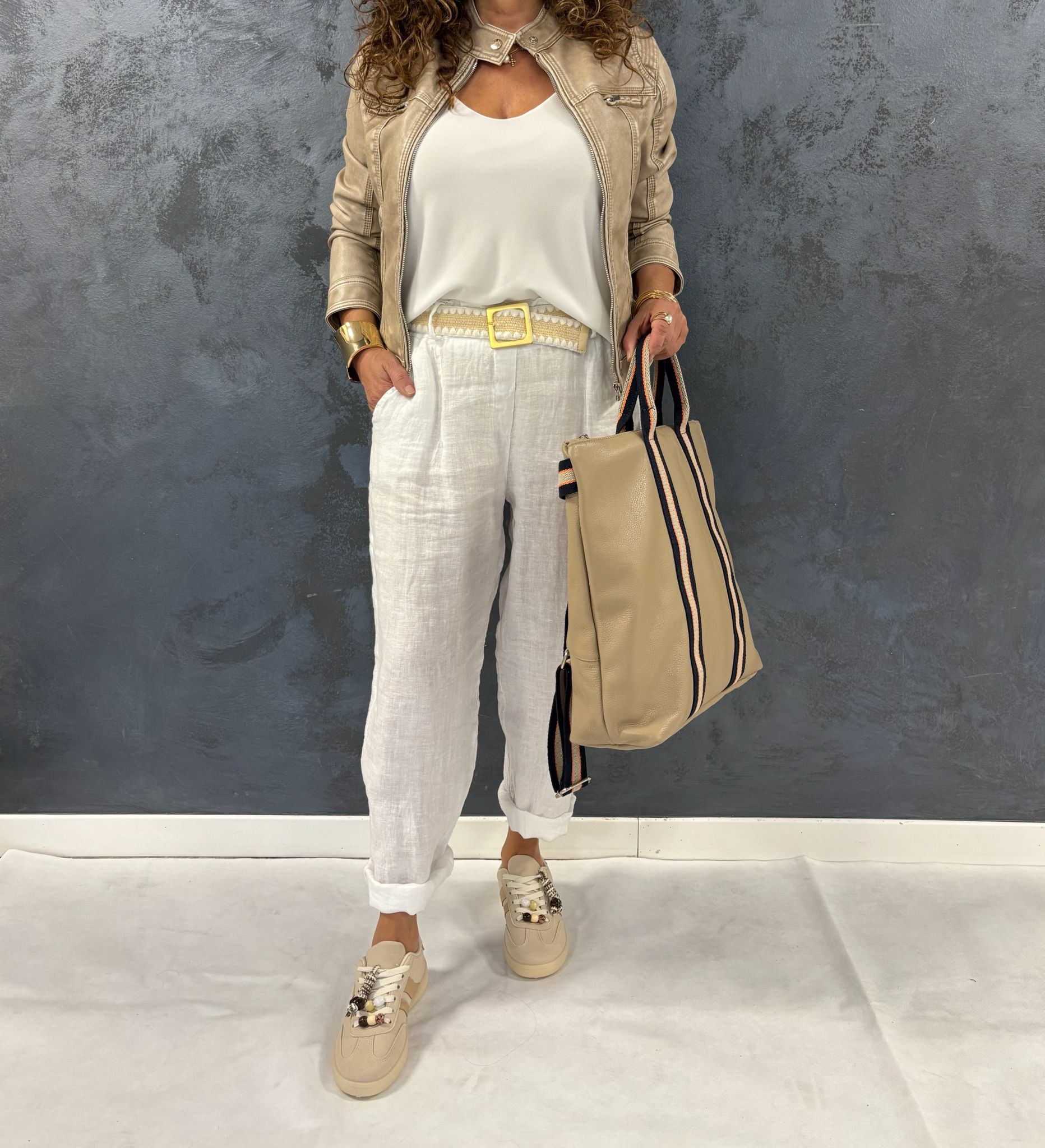 ZAINO IN PELLE RIGHE
