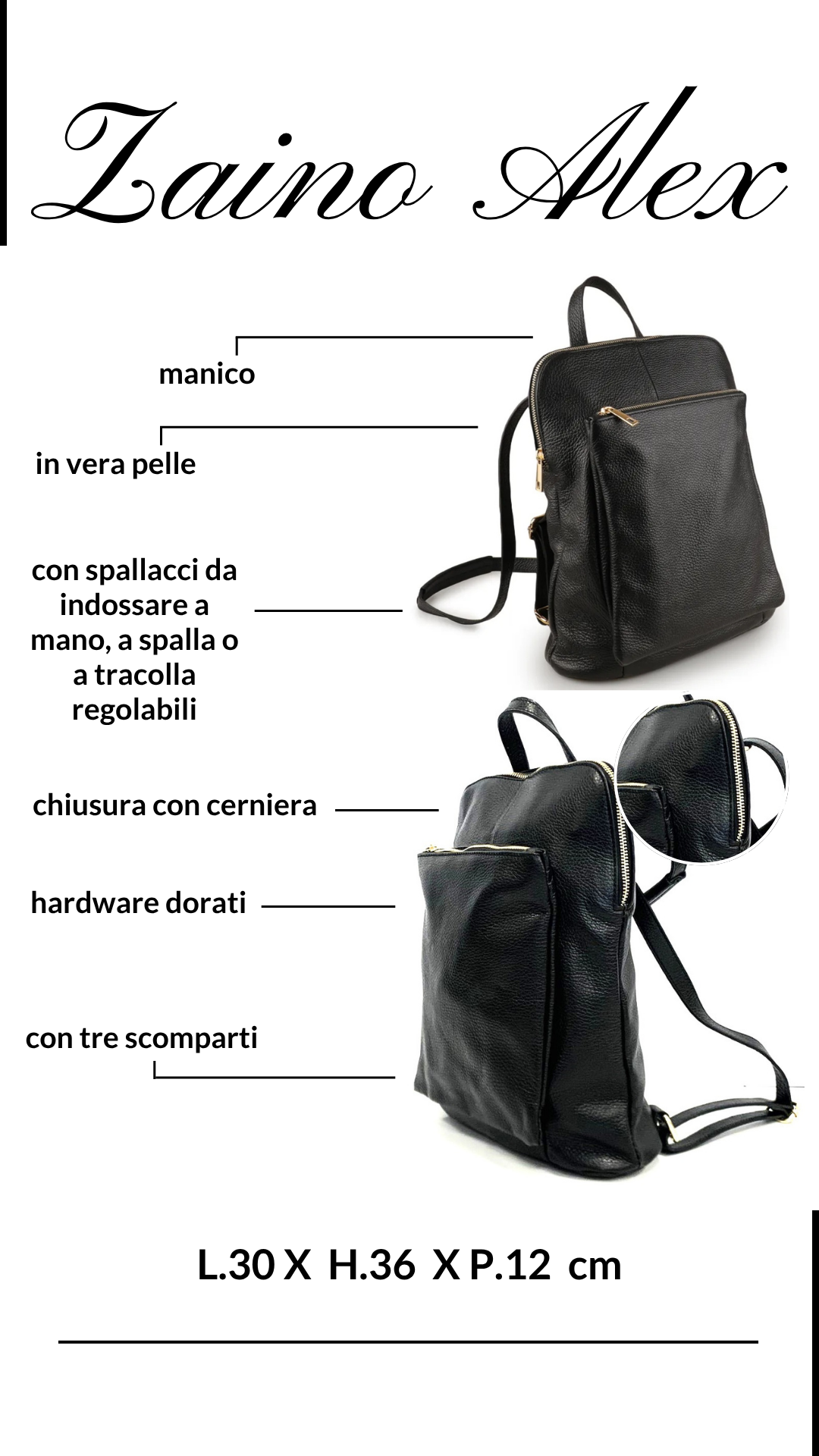 ZAINO IN PELLE ALEX