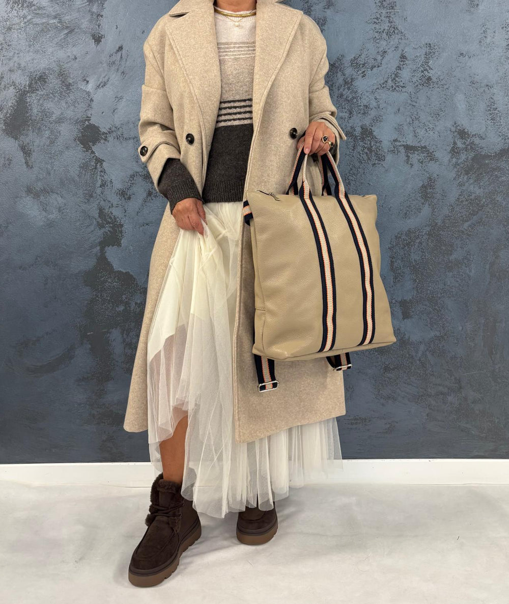 ZAINO IN PELLE RIGHE